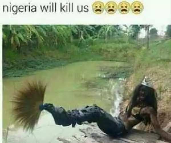 When Nollywood Wants To Film A Mermaid Scene (Photo)